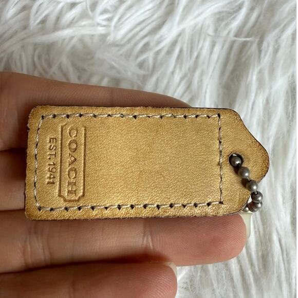 1.5" y2k COACH Vintage Fob Bag Charm Hang tag Hangtag - Picture 2 of 2